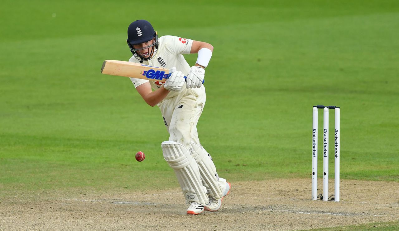 Ollie Pope works through the leg side, England v Pakistan, 1st Test, Old Trafford, 2nd day, August 6, 2020