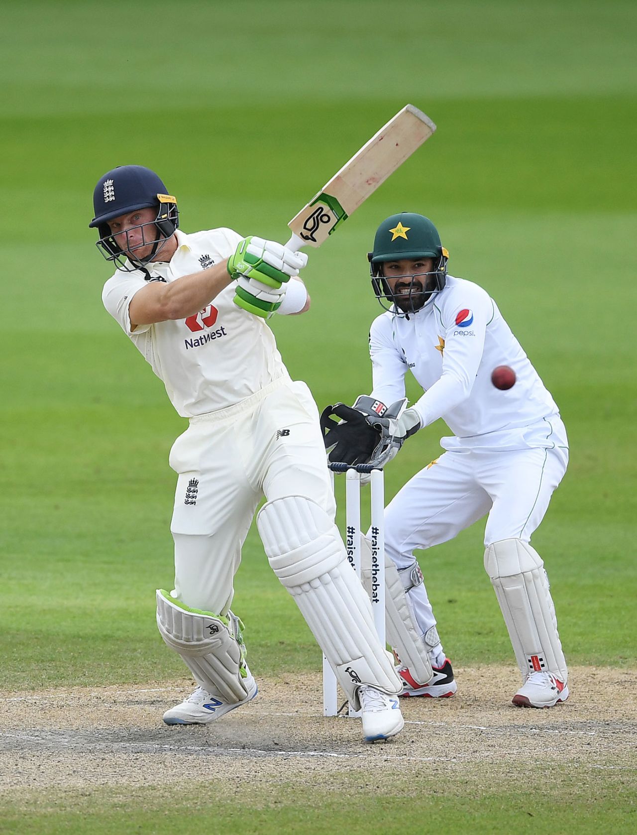 Jos Buttler pulls through midwicket, England v Pakistan, 1st Test, Old Trafford, 4th day, August 8, 2020