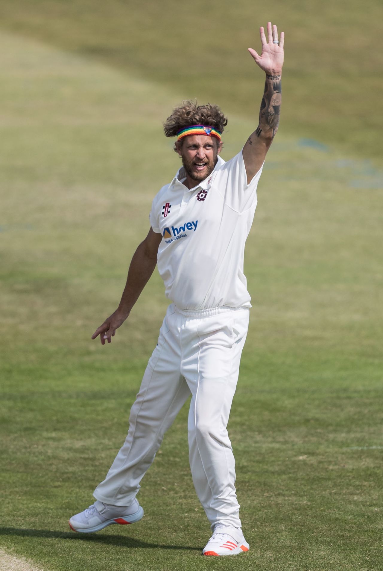 Gareth Berg appeals for a wicket, Northamptonshire v Somerset, Bob Willis Trophy, Wantage Road, 2nd day, August 9, 2020