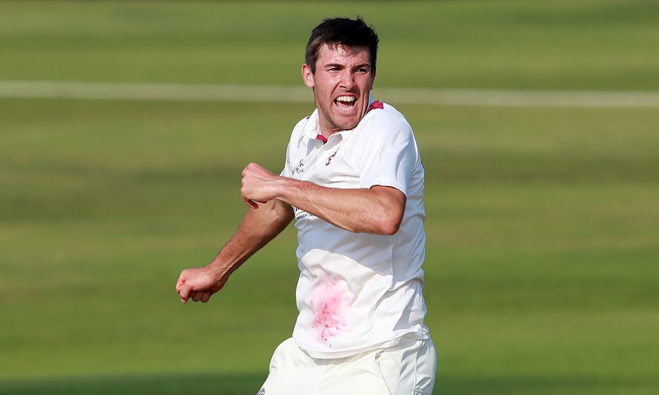 Jamie Overton was in the wickets, Northamptonshire v Somerset, Bob Willis Trophy, Wantage Road, 2nd day, August 9, 2020