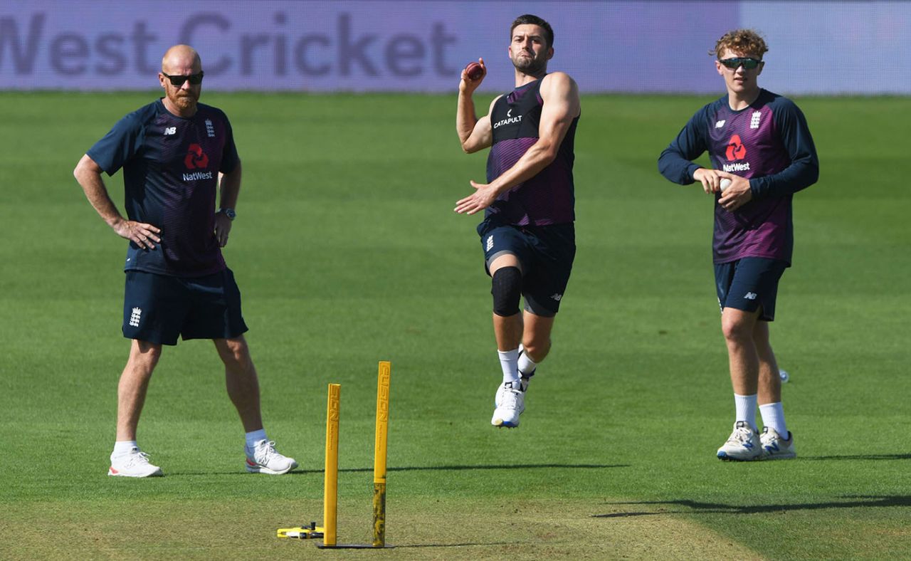 Mark Wood bowls in training, England training, Ageas Bowl, August 12, 2020