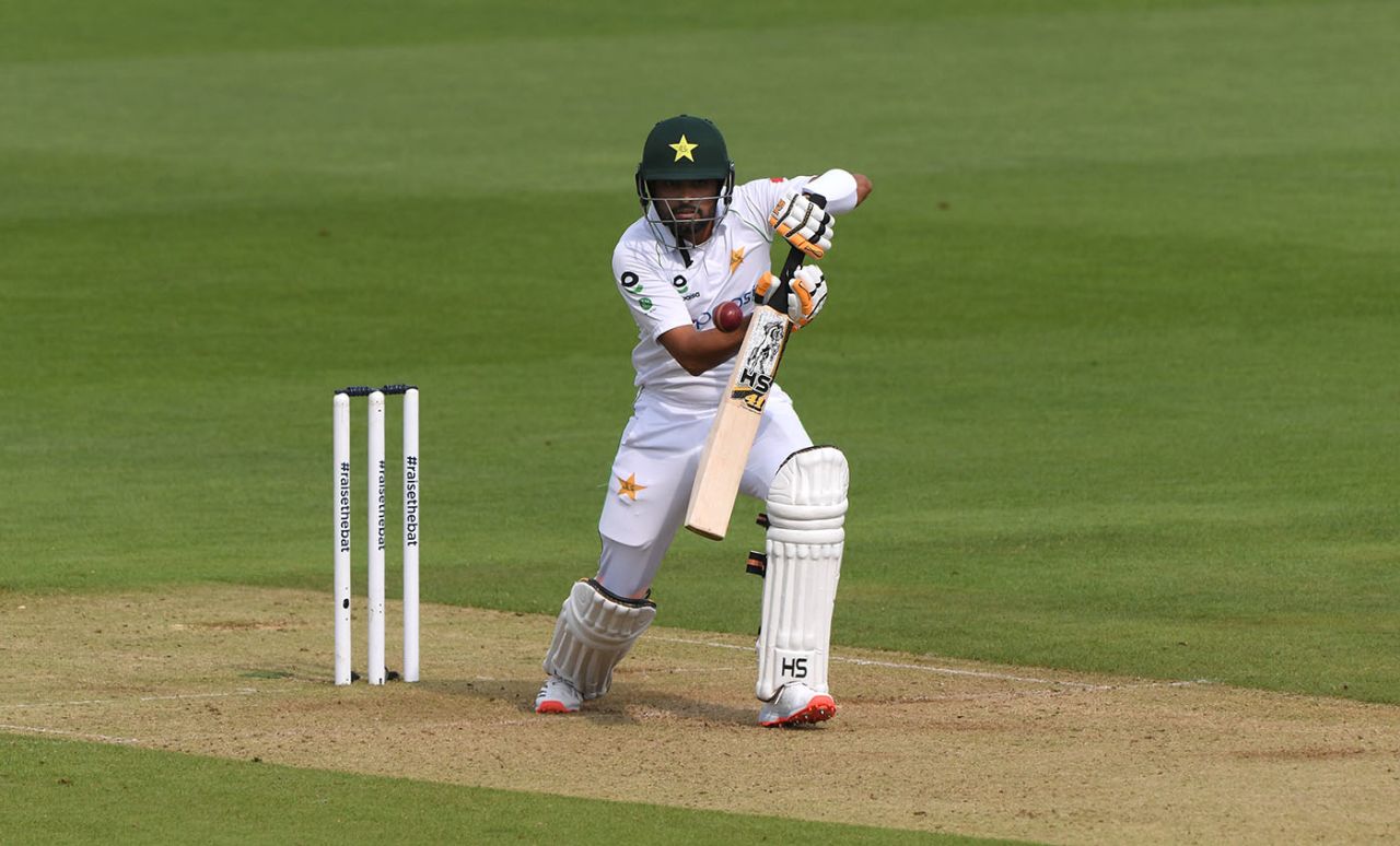 Babar Azam guides one into the covers, England v Pakistan, Ageas Bowl, 2nd Test, 1st day, August 13, 2020