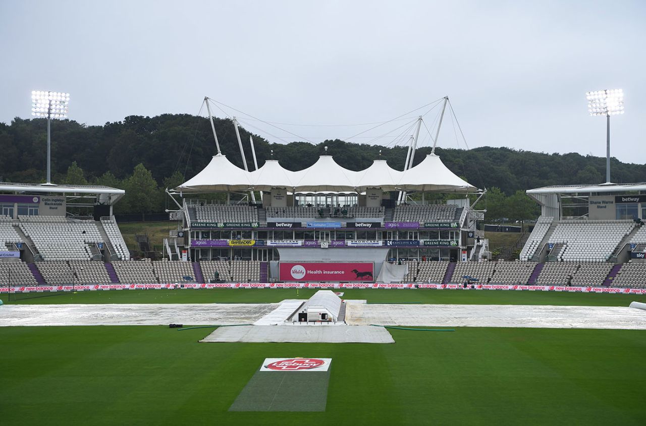 Rain delayed the second day, England v Pakistan, Ageas Bowl, 2nd Test, 2nd day, August 14, 2020