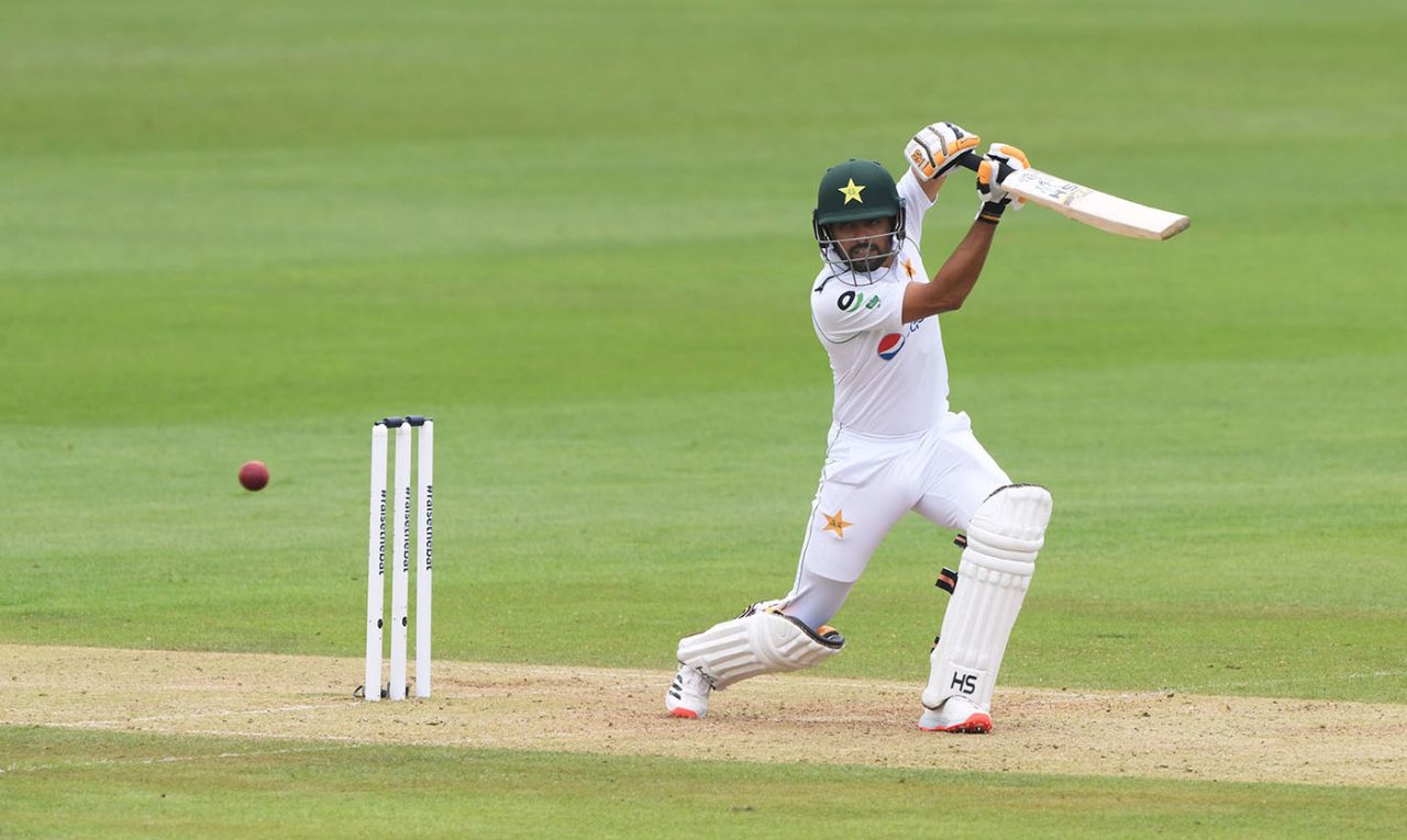Babar Azam drives through cover-point, England v Pakistan, Ageas Bowl, 2nd Test, 2nd day, August 14, 2020