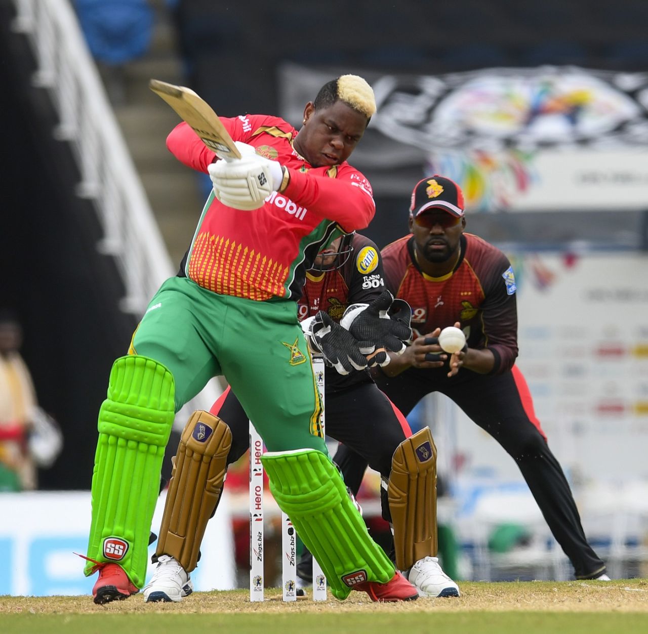 Shimron Hetmyer punches off the back foot, Trinbago Knight Riders v Guyana Amazon Warriors, CPL 2020, Trinidad, August 18, 2020