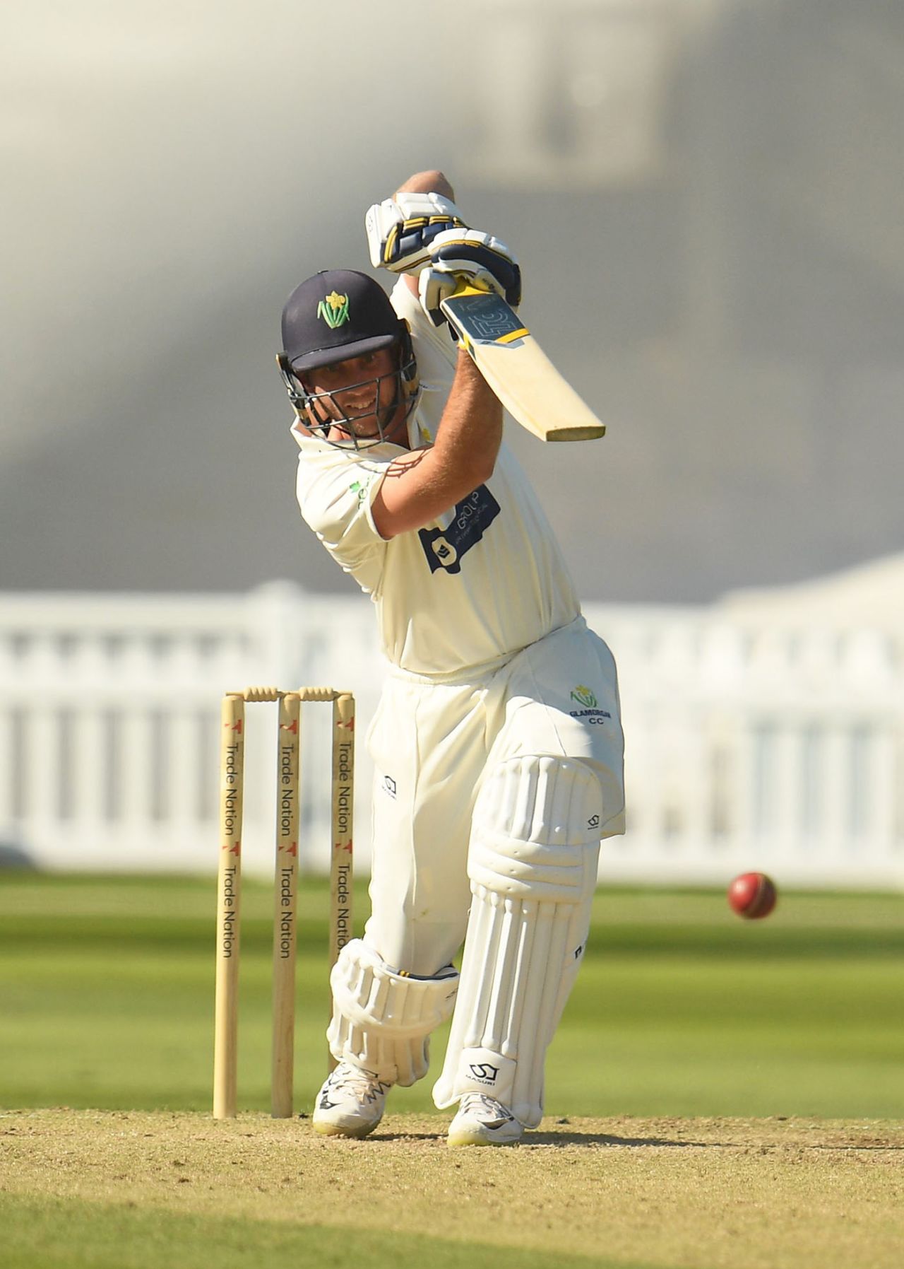 Chris Cooke punches a drive, Somerset v Glamorgan, Taunton, Bob Willis Trophy, August 3, 2020