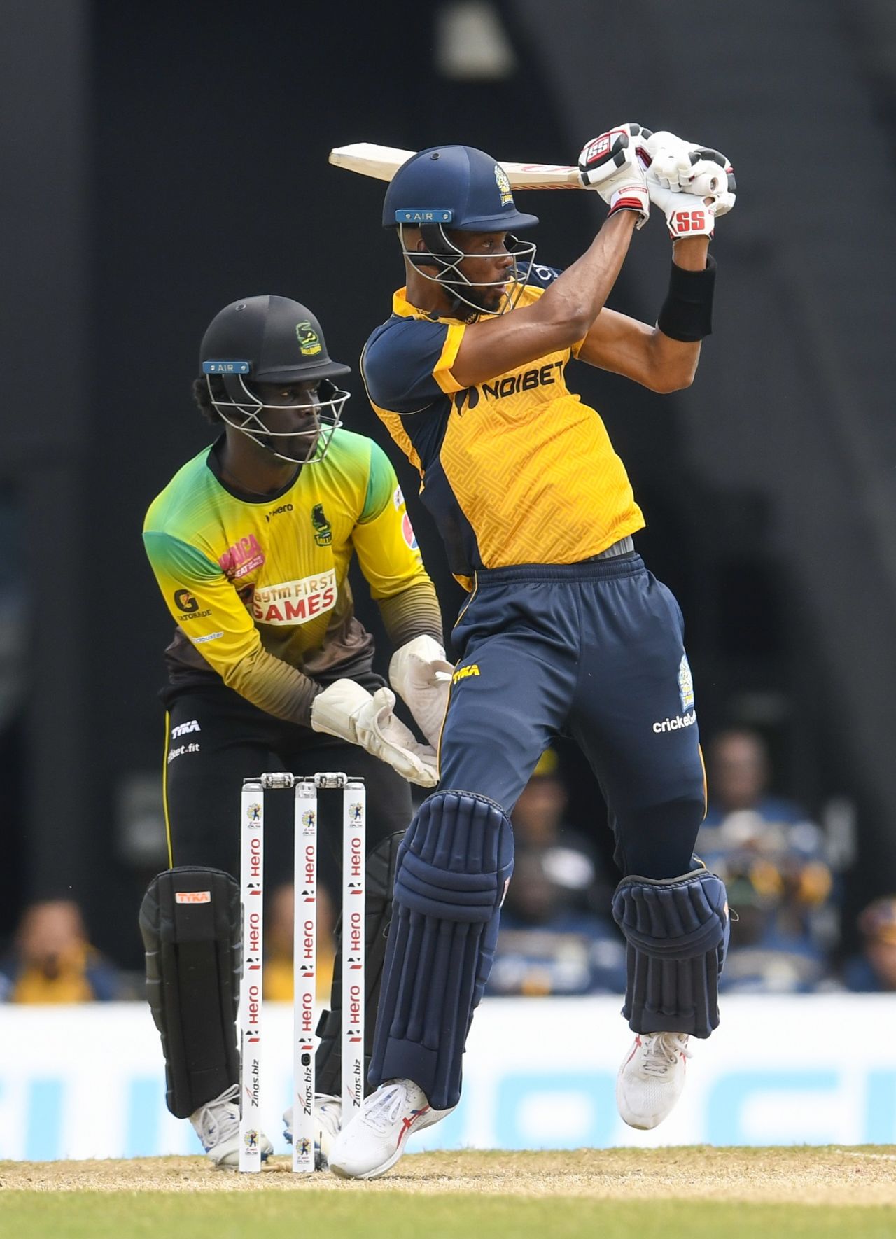Roston Chase swats one away off the back foot, Jamaica Tallawahs v St Lucia Zouks, Trinidad, CPL 2020, August 19, 2020