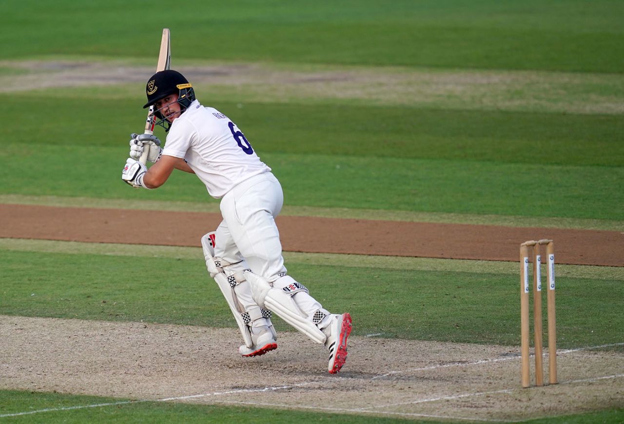 Harry Finch clips the ball leg side, Sussex v Essex, Bob Willis Trophy, Hove, August 17, 2020