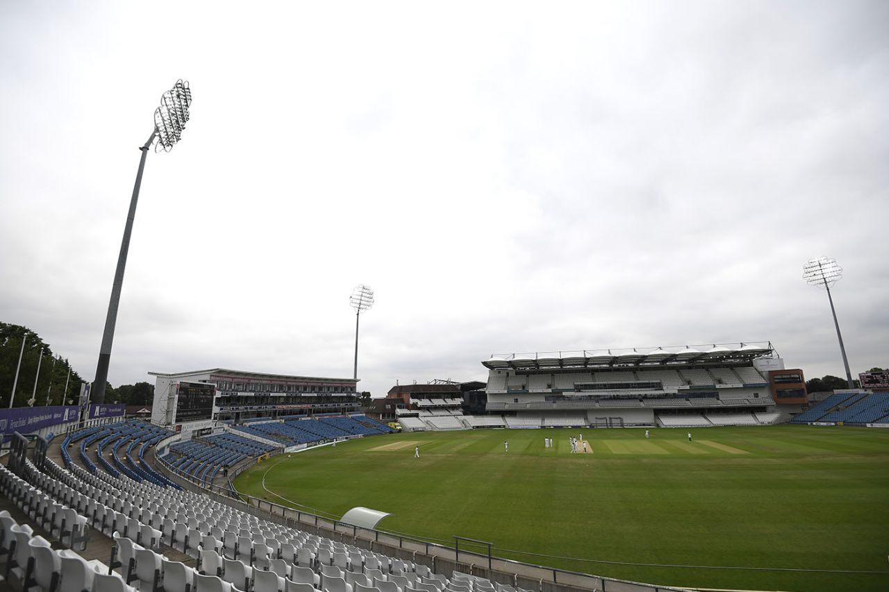 Play took place in front of empty stands, Yorkshire v Derbyshire, Bob Willis Trophy, Headingley, August 15, 2020