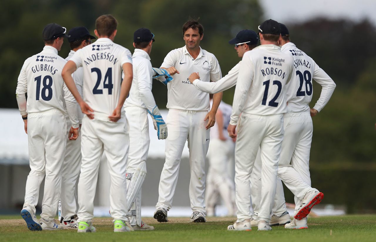 Tim Murtagh ran through the Sussex top order, Middlesex v Sussex, Radlett, 3rd day, Bob Willis Trophy, August 24, 2020