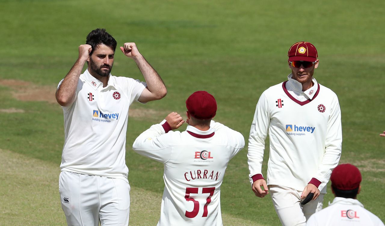 Brett Hutton made the early breakthrough, Northamptonshire v Glamorgan, Wantage Road, 3rd day, Bob Willis Trophy, August 24, 2020