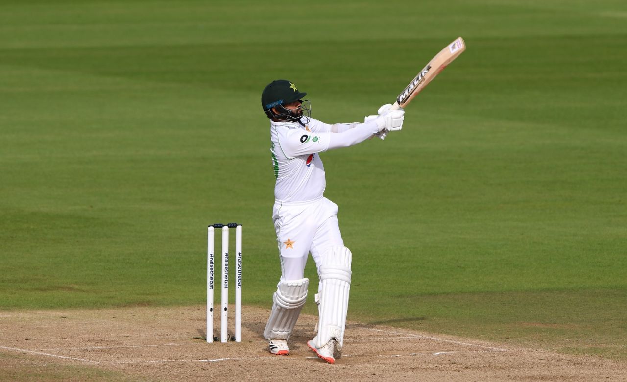 Azhar Ali smacks one into the legside, England v Pakistan, 3rd Test, Southampton, 4th day, August 24, 2020