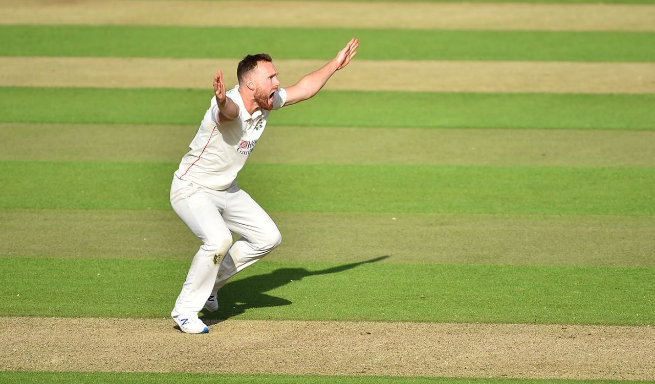 Danny Lamb appeals for a wicket, Yorkshire v Lancashire, Headingley, 3rd day, Bob Willis Trophy, August 24, 2020