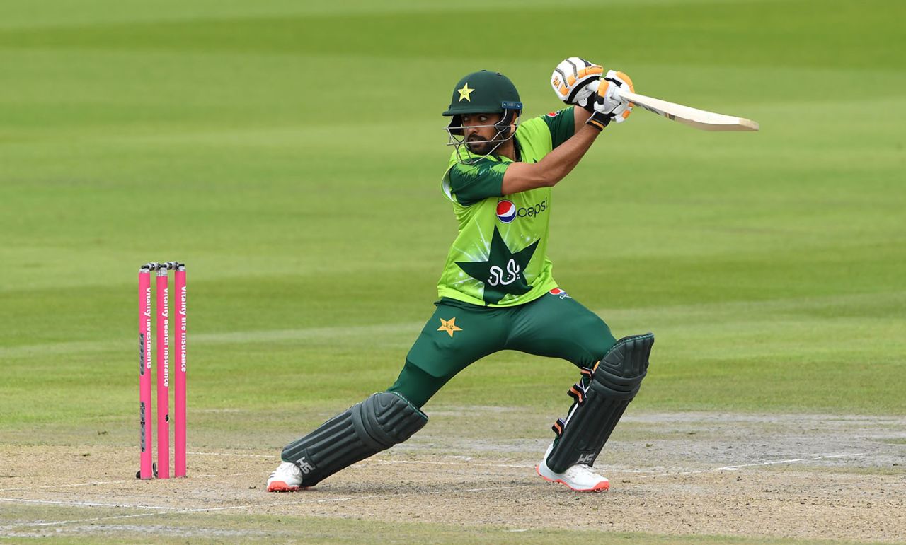 Babar Azam steers behind square, England v Pakistan, 2nd T20I, Old Trafford, August 30, 2020