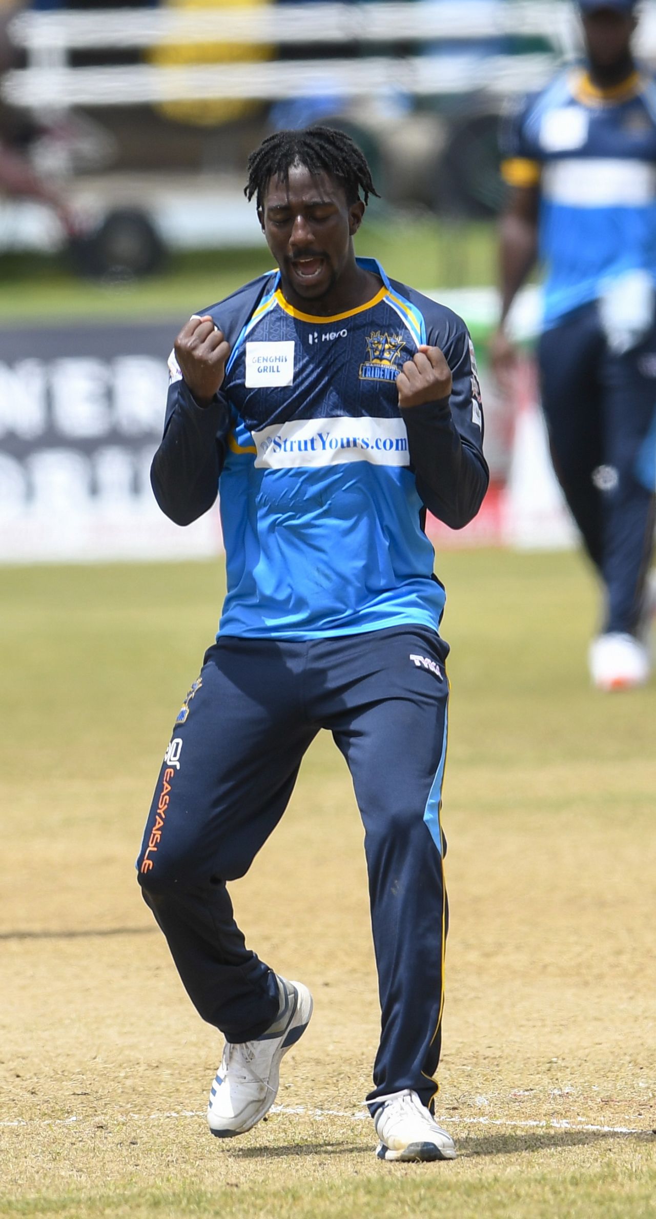 Hayden Walsh Jr. claimed 3 for 19 in his spell of four overs, Barbados Tridents v St Lucia Zouks, CPL 2020, Port Of Spain, August 30, 2020