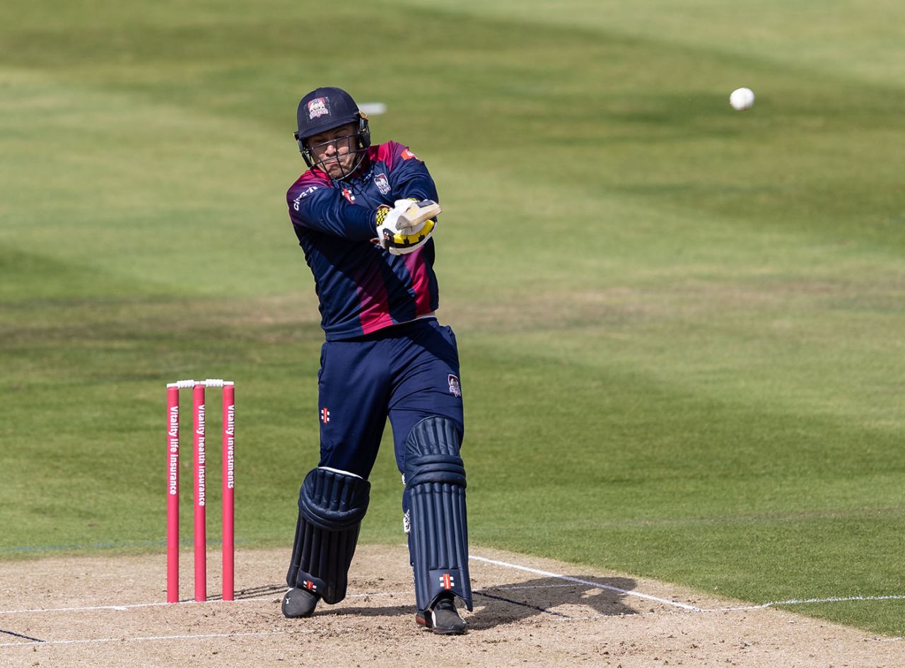 Adam Rossington swats at a bouncer, Northamptonshire v Somerset, Vitality Blast, Wantage Road, August 30, 2020