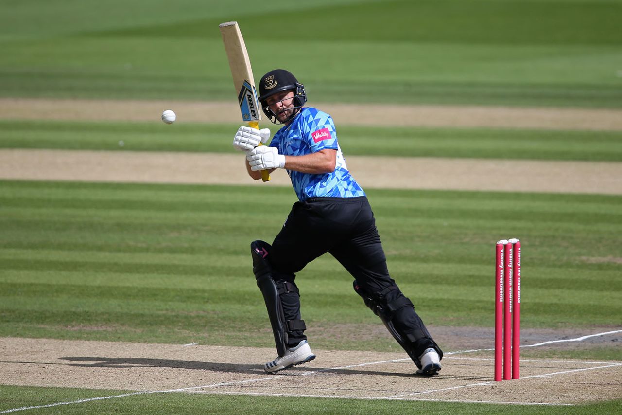 Luke Wright works one into the leg side, Sussex v Surrey, Vitality Blast, Hove, August 28, 2020
