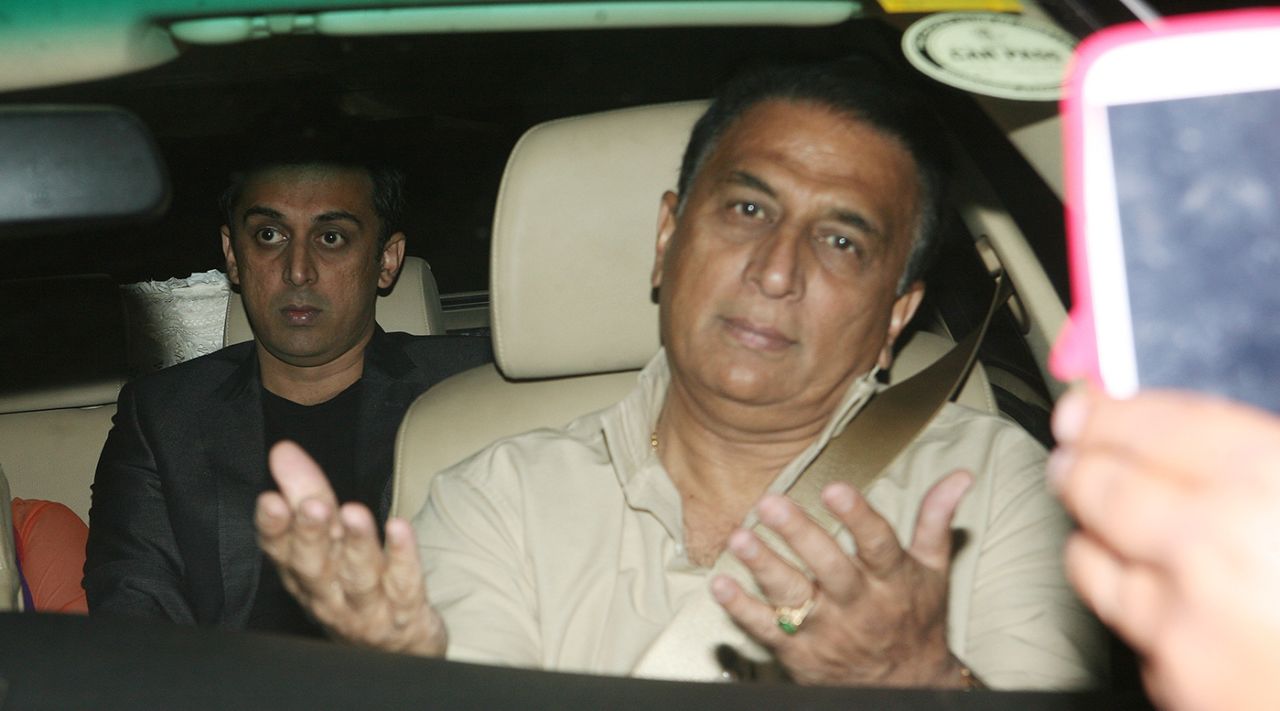 Sunil and Rohan Gavaskar in a car, 