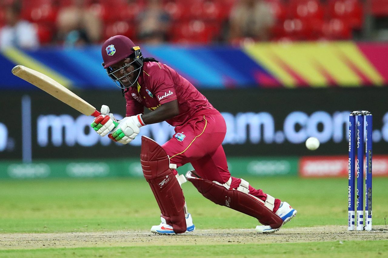 Deandra Dottin works one to the leg side, West Indies v England, ICC Women's T20 Cricket World Cup, Sydney, March 01, 2020