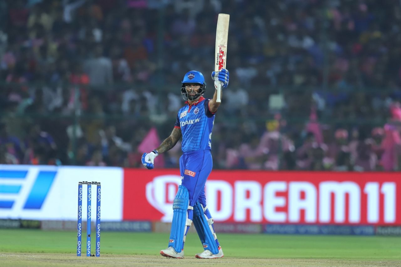 Shikhar Dhawan gave Delhi Capitals a rollicking start, Rajasthan Royals v Delhi Capitals, IPL 2019, Jaipur, April 22, 2019