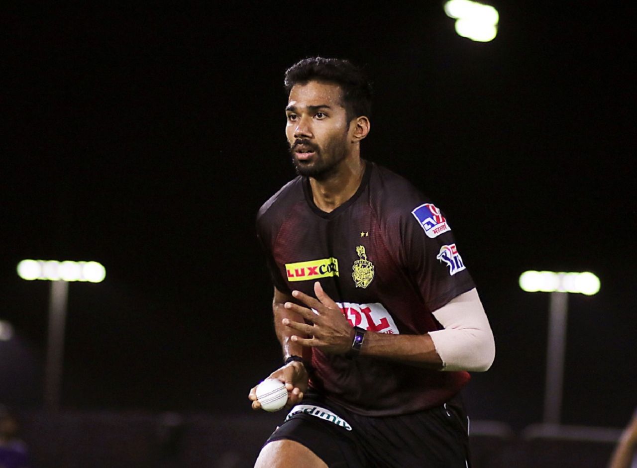 Sandeep Warrier prepares to bowl, Abu Dhabi, September 8, 2020