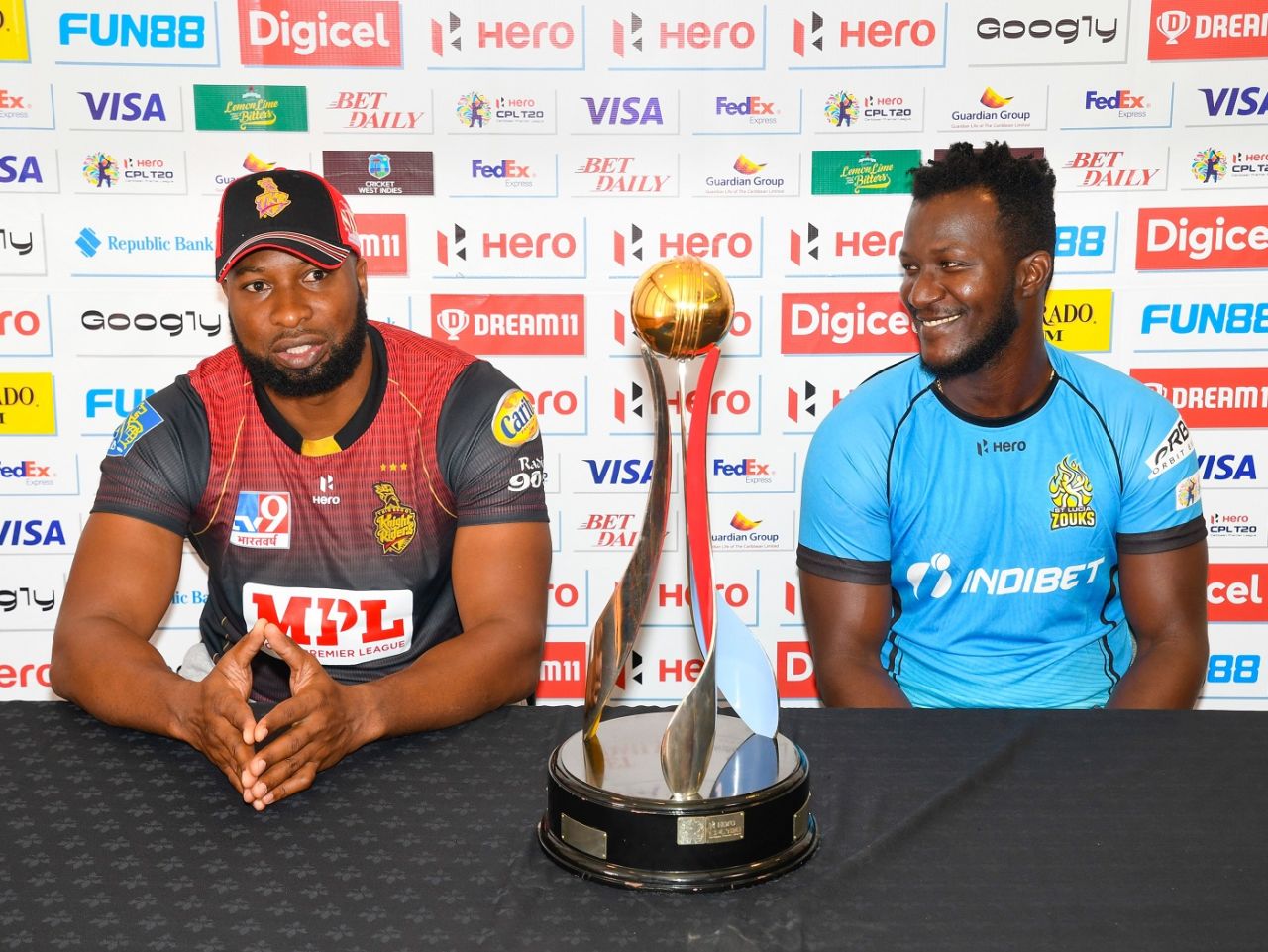 Captains Keiron Pollard and Daren Sammy on the eve of the CPL 2020 final, Trinbago Knight Riders v St Lucia Zouks, Tarouba, September 9, 2020