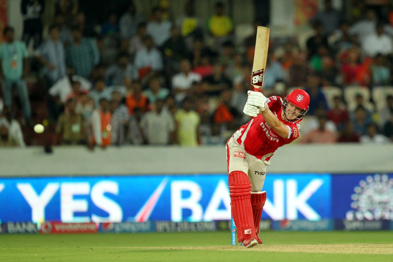 David Miller made 89 not out in a losing cause, Sunrisers Hyderabad v Kings XI Punjab, IPL 2015, Rajiv Gandhi International Cricket Stadium, Hyderabad, May 11, 2015