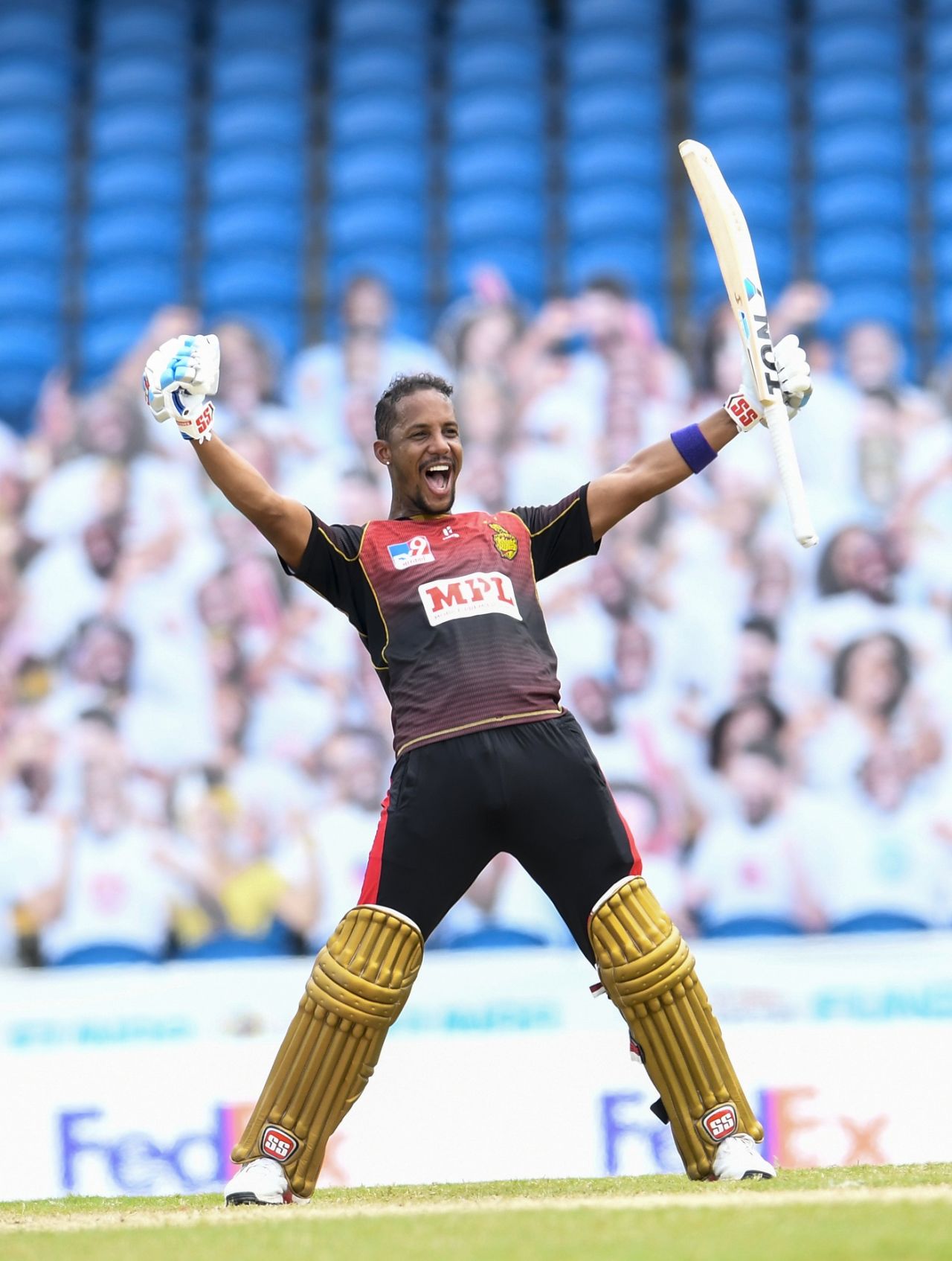 Lendl Simmons savours the moment of victory, St Lucia Zouks v Trinbago Knight Riders, CPL final, Tarouba, September 10, 2020