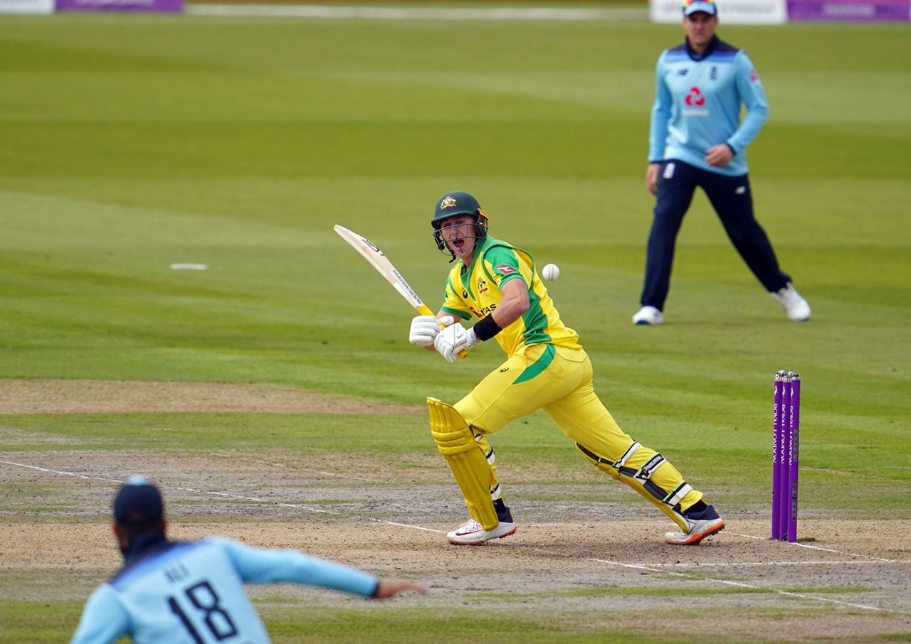 Marnus Labuschagne works to the leg side, England v Australia, 1st ODI, Old Trafford, September 11, 2020
