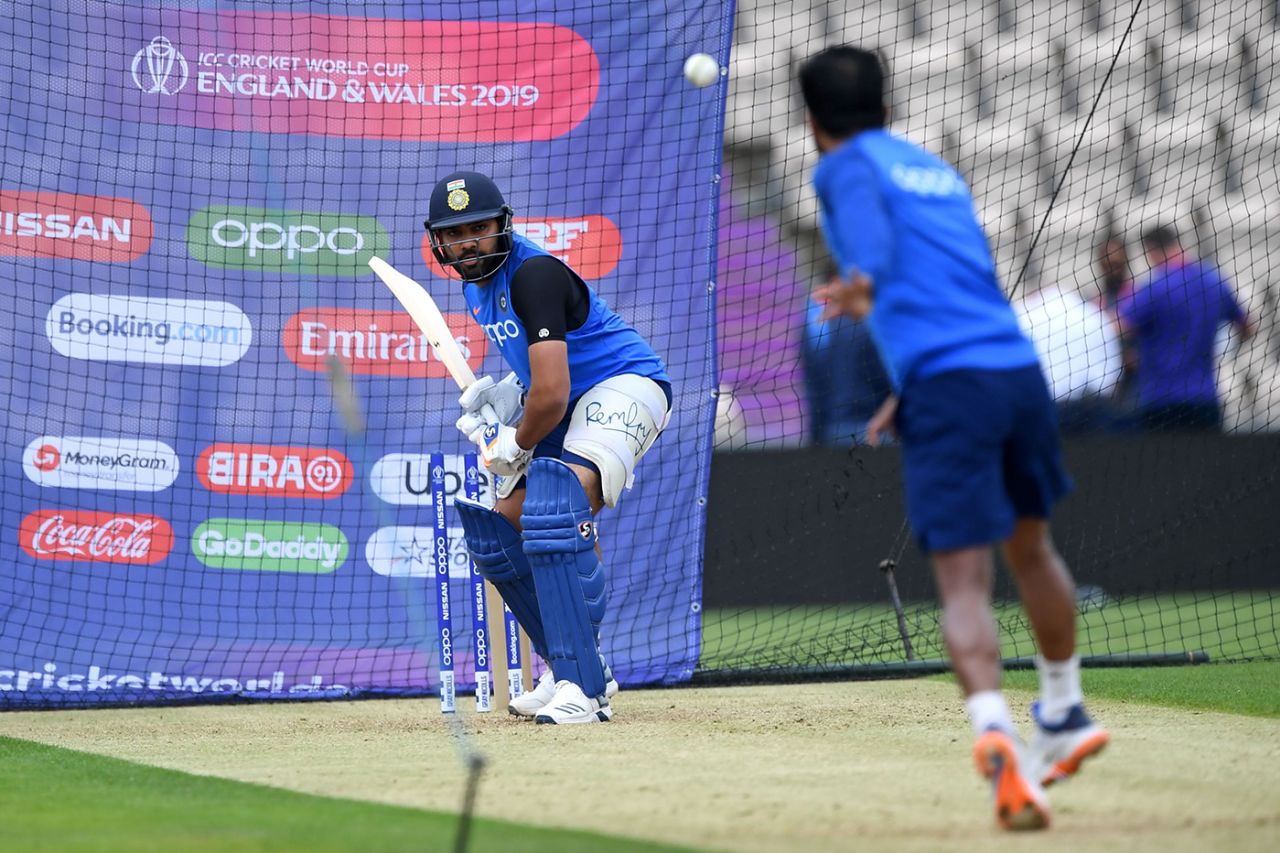 Rohit Sharma has a hit in the nets in the lead-up to India's World Cup opener