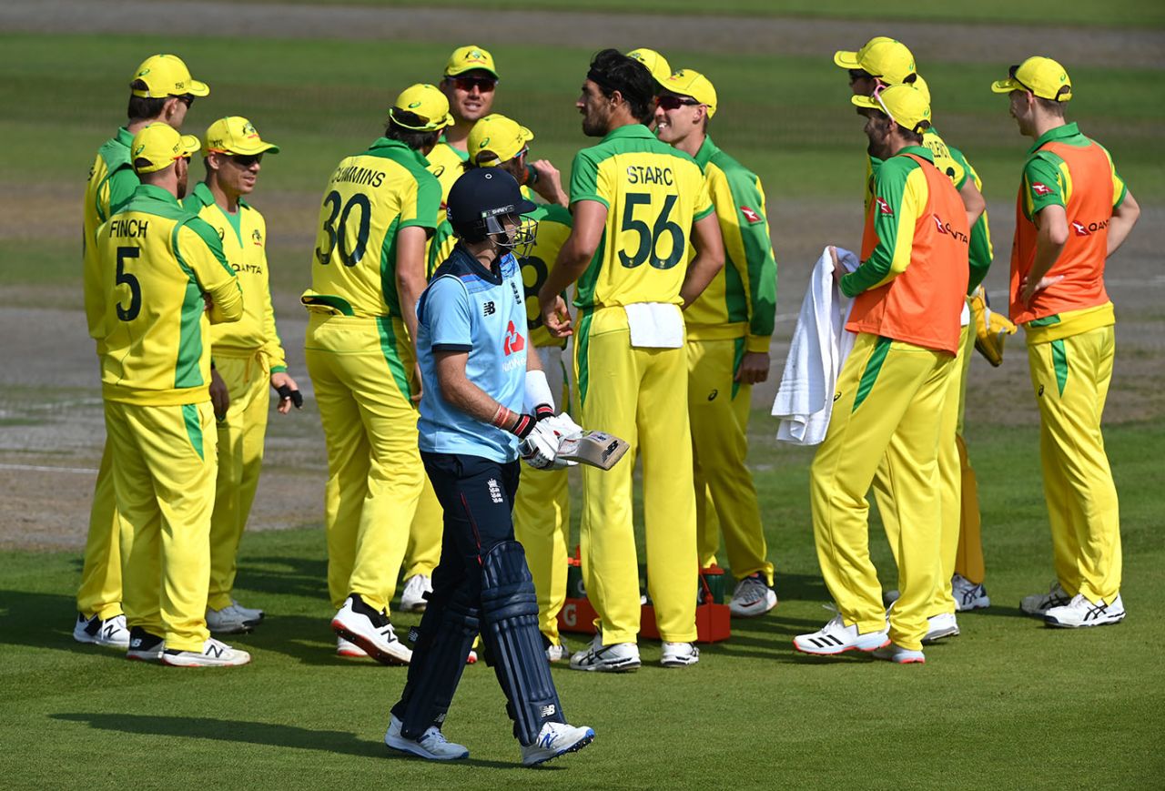 Joe Root's lean summer ended with a first-ball duck, England v Australia, 3rd ODI, Emirates Old Trafford, September 16, 2020