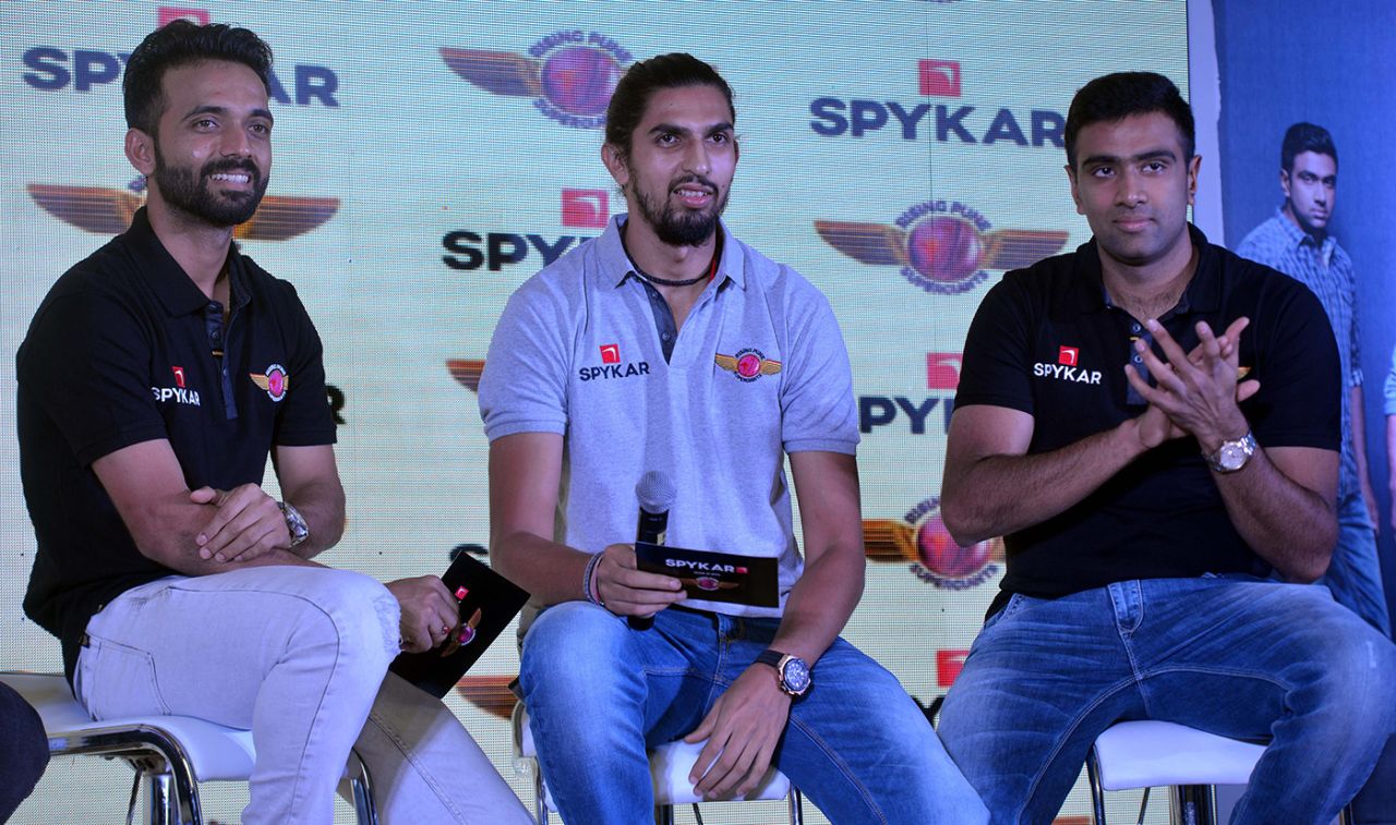 Ajinkya Rahane, Ishant Sharma and R Ashwin at an event, New Delhi, 