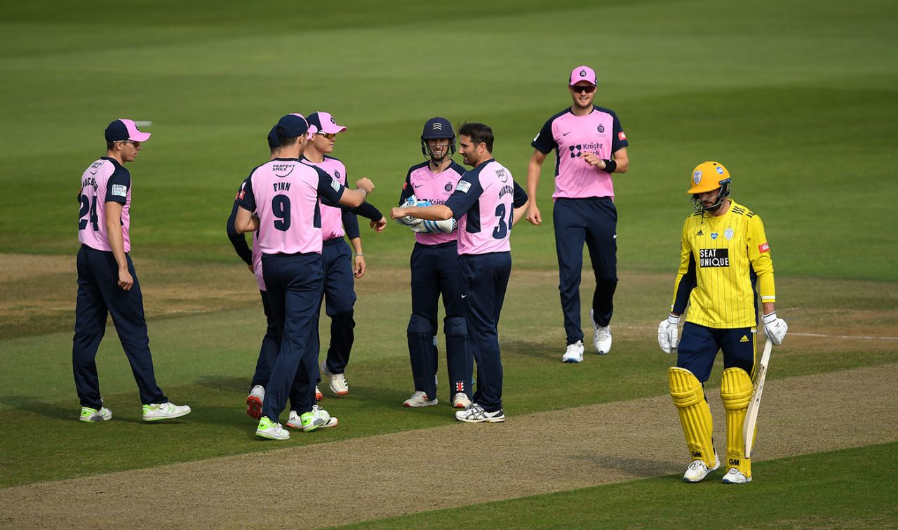 Tim Murtagh removed James Vince, Hampshire v Middlesex, Ageas Bowl, Vitality Blast, September 20, 2020