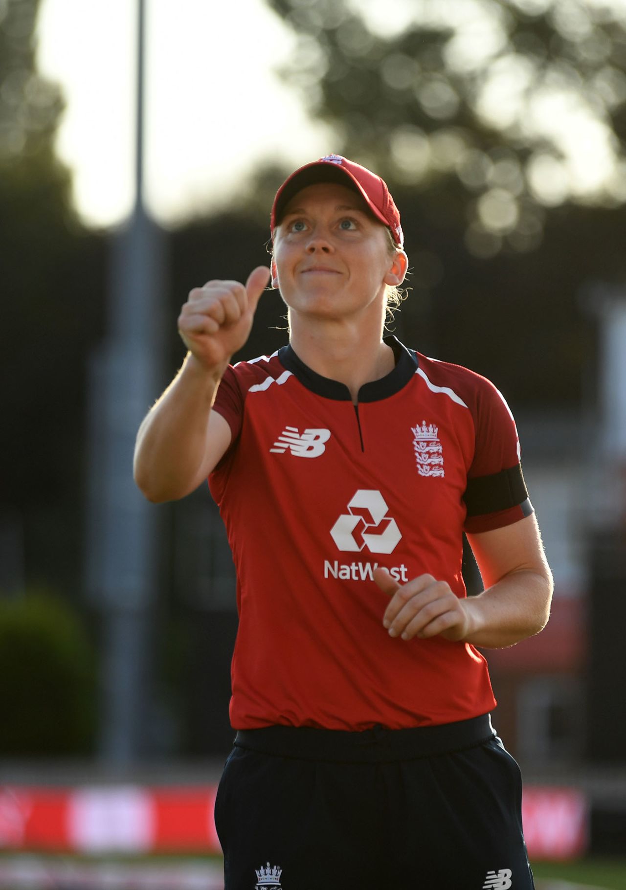 England captain Heather Knight at the toss, England women v West Indies women, 1st T20I, Derby, September 21, 2020