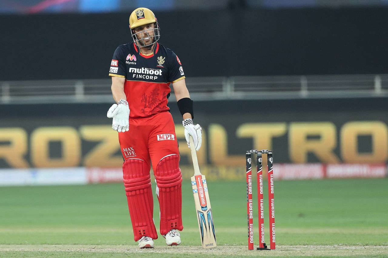 'What do you want from me' - Aaron Finch seems to be asking, Royal Challengers Bangalore vs Sunrisers Hyderabad, IPL 2020, Dubai, September 21, 2020