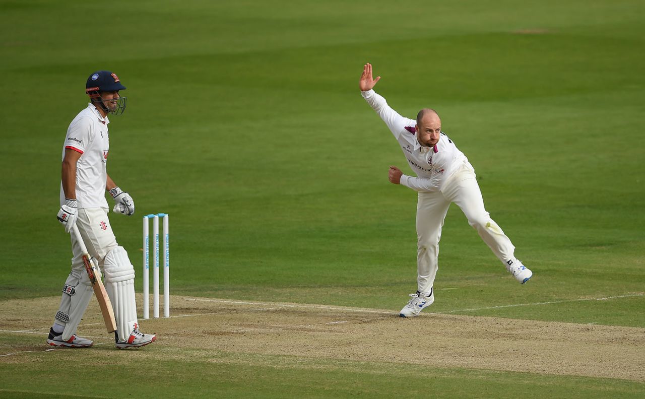 Jack Leach wheels away, Somerset vs Essex, Bob Willis Trophy final, 3rd day, Lord's, September 25, 2020