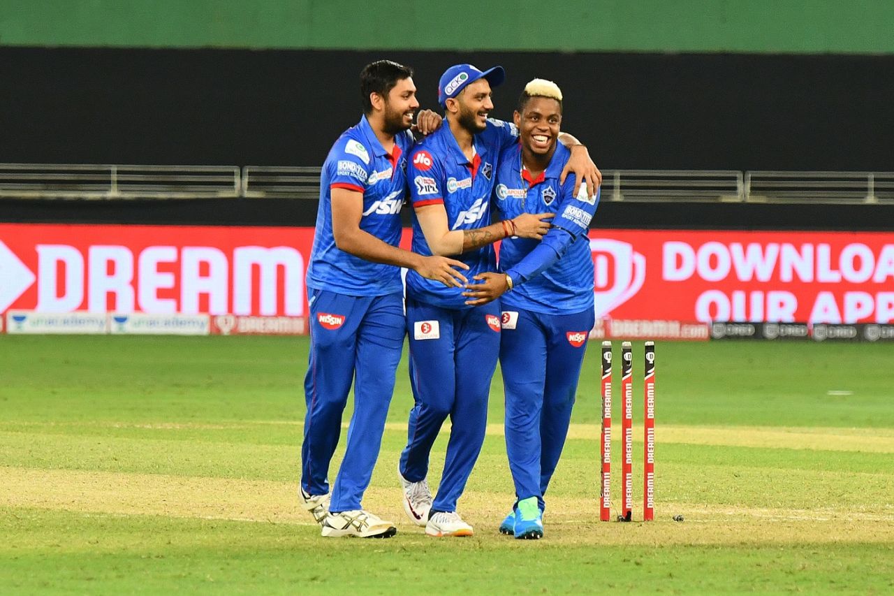 Avesh Khan, Axar Patel and Shimron Hetmyer - brothers in DC arms, Chennai Super Kings vs Delhi Capitals, IPL 2020, Dubai, September 25, 2020