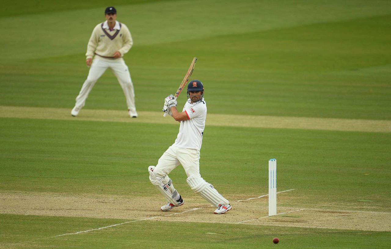 Alastair Cook rocks back to cut, Somerset vs Essex, Bob Willis Trophy final, 5th day, Lord's, September 27, 2020