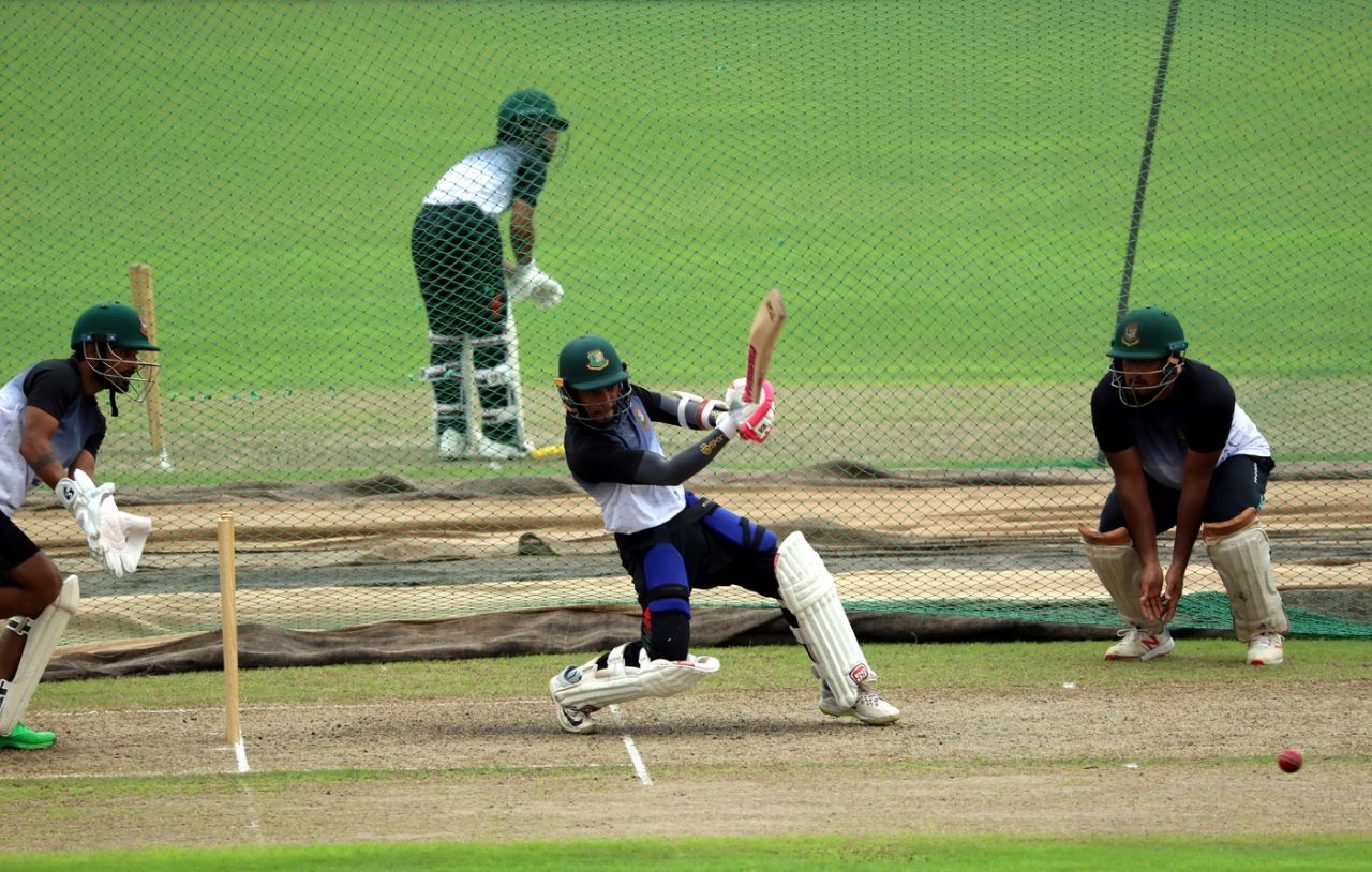 Mushfiqur Rahim bats during net practice, Dhaka, September 24, 2020