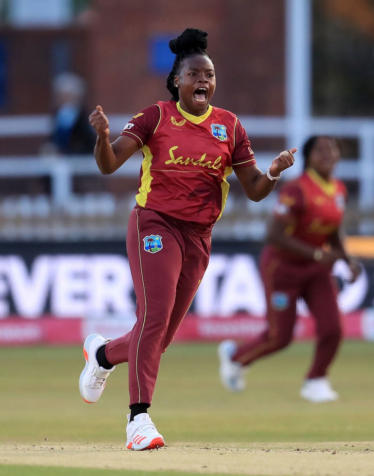 Aaliyah Alleyne struck in the Powerplay, England v West Indies, 4th T20I, Derby, September 28, 2020
