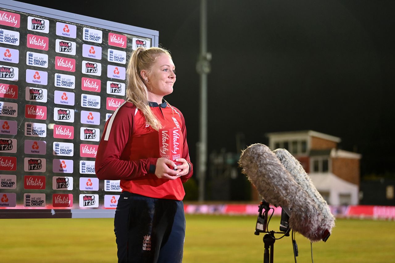 Allrounder Sarah Glenn was named player of the series, England Women vs West Indies Women, 5th T20I, Derby September 30, 2020