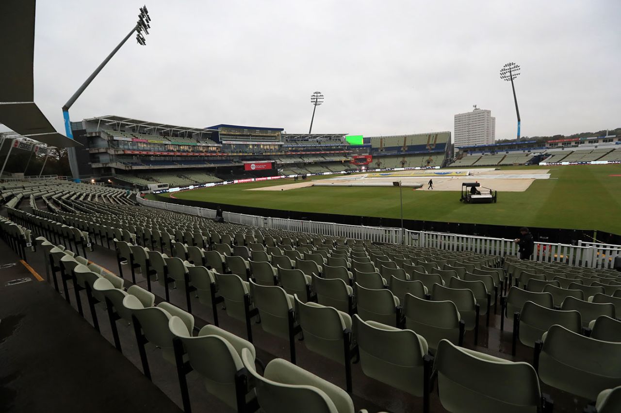 The covers were firmly in place, Surrey vs Gloucestershire, Vitality Blast semi-final, Edgbaston, October 3, 2020