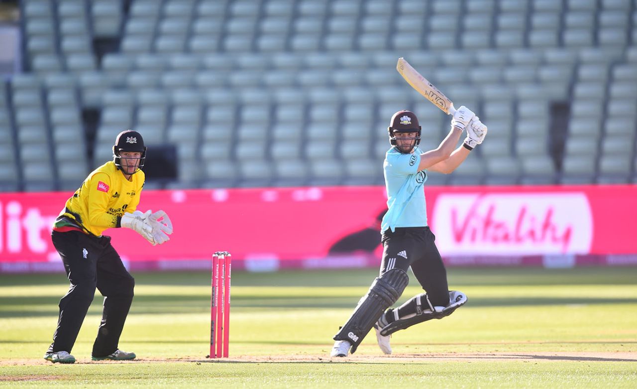 Will Jacks goes back to cut, Surrey vs Gloucestershire, Vitality Blast semi-final, Edgbaston, October 4, 2020