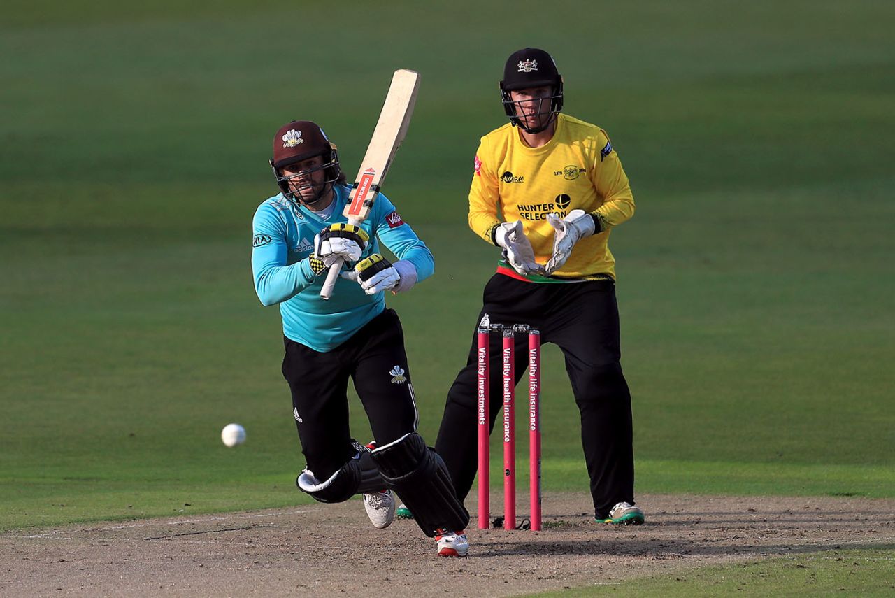 Ben Foakes steers down the ground, Surrey vs Gloucestershire, Vitality Blast semi-final, Edgbaston, October 4, 2020