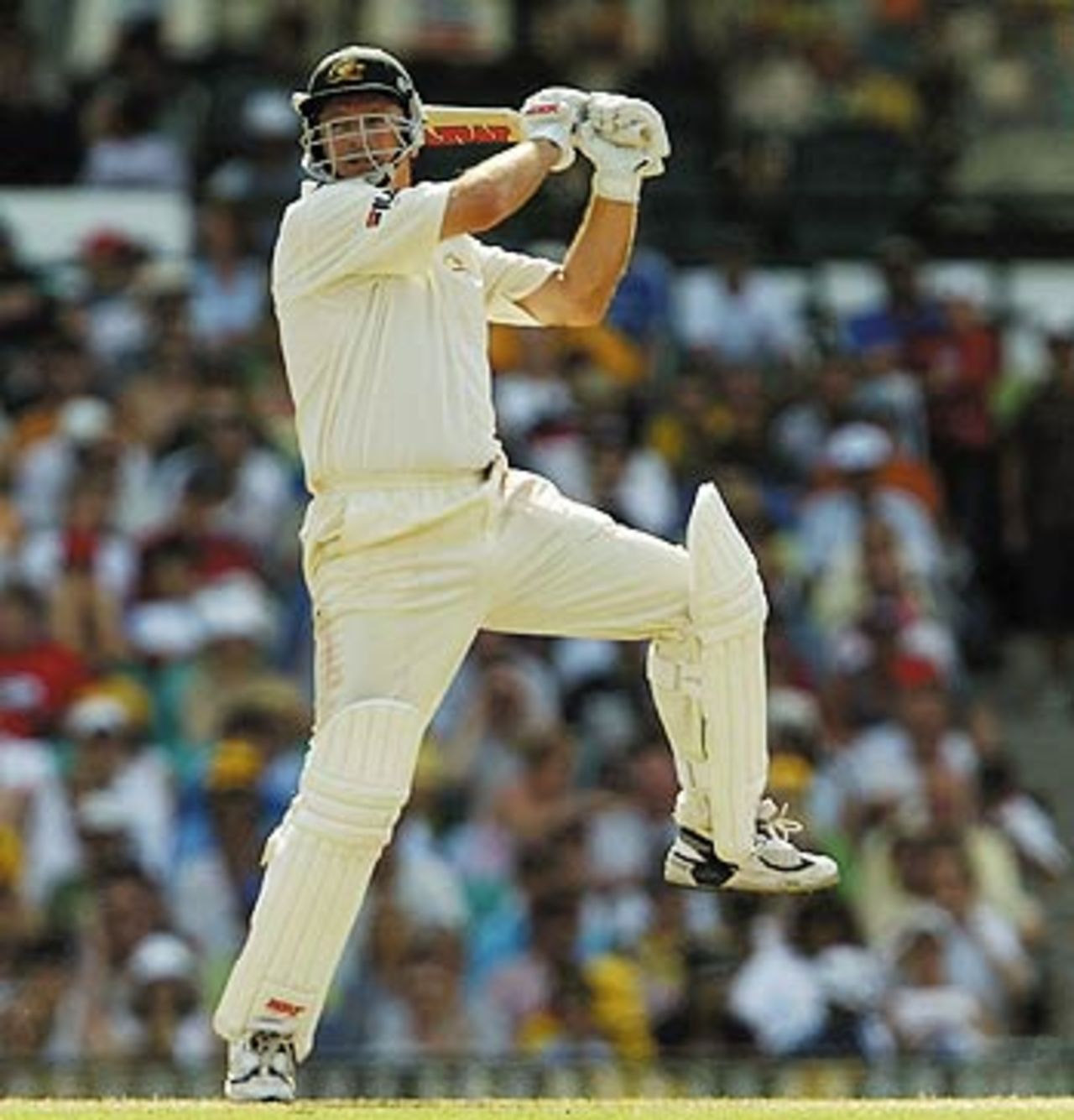 Steve Waugh unleashes his trademark square-drive, Australia v India, 4th Test, Sydney, 3rd day, January 4, 2004