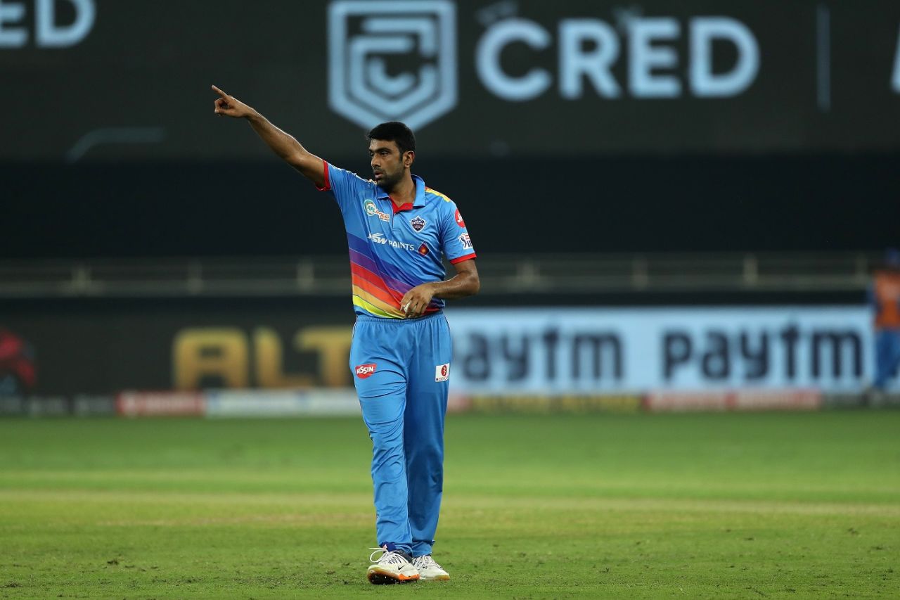 R Ashwin fronted up to bowl in the powerplay, Dehli Capitals vs Royal Challengers Bangalore, IPL 2020, Dubai, October 5, 2020