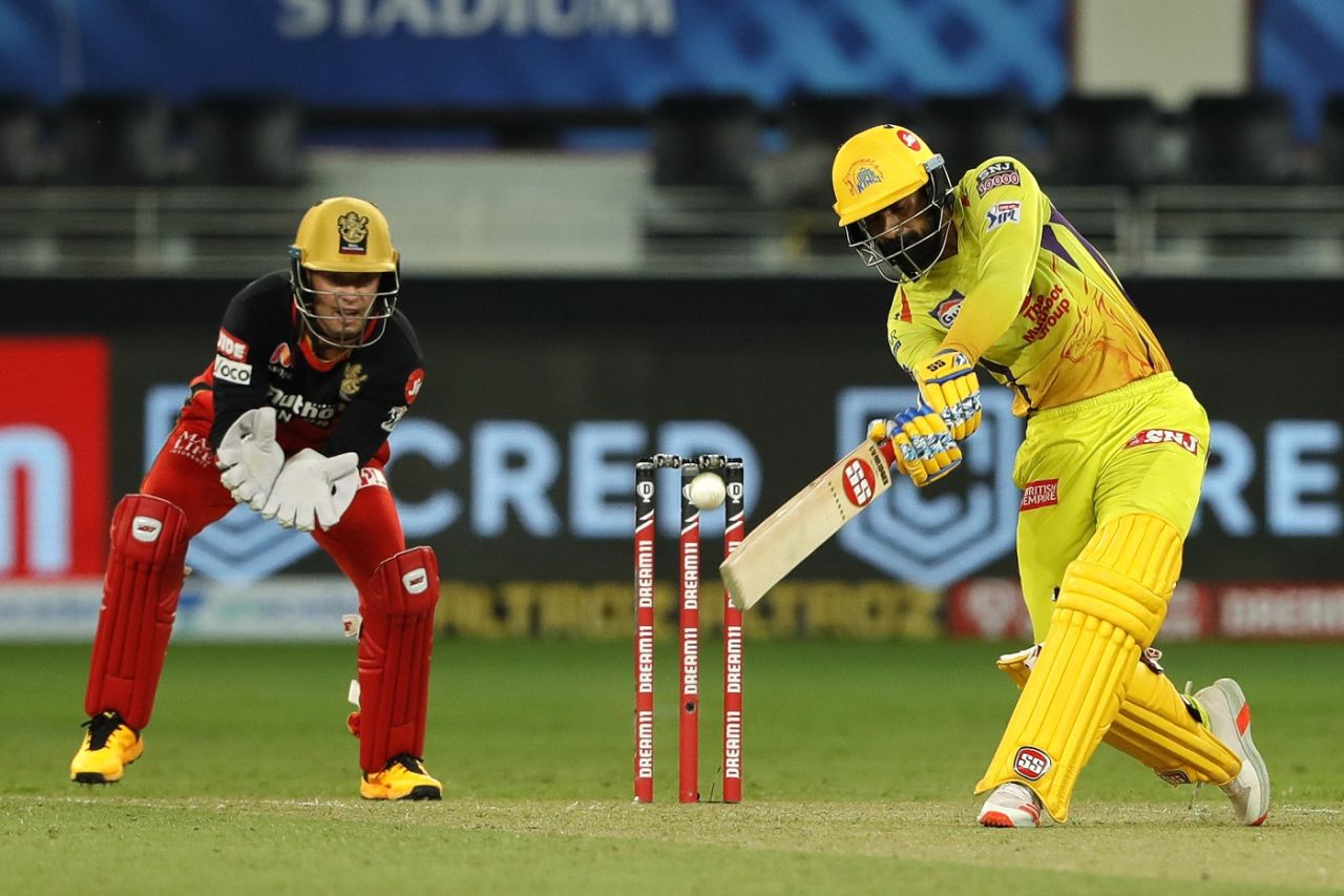 N Jagadeesan steadied the innings after the loss of the openers, Royal Challengers Bangalore vs Chennai Super Kings, IPL 2020, Dubai, October 10, 2020