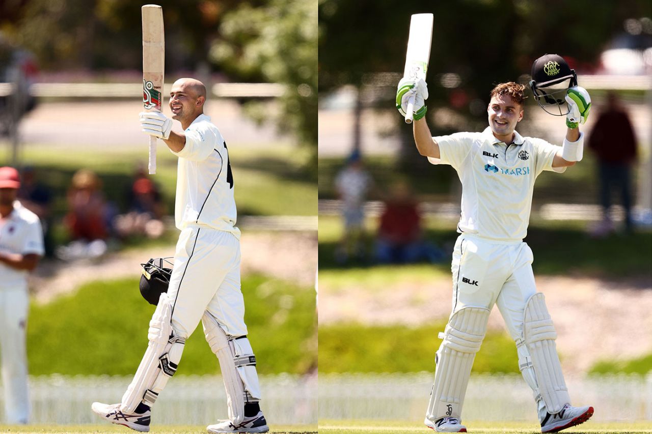 Ashton Agar and Josh Inglis scored unbeaten hundreds in an unbroken stand of 266, South Australia v Western Australia, Sheffield Shield, Karen Rolton Oval, October 11, 2020