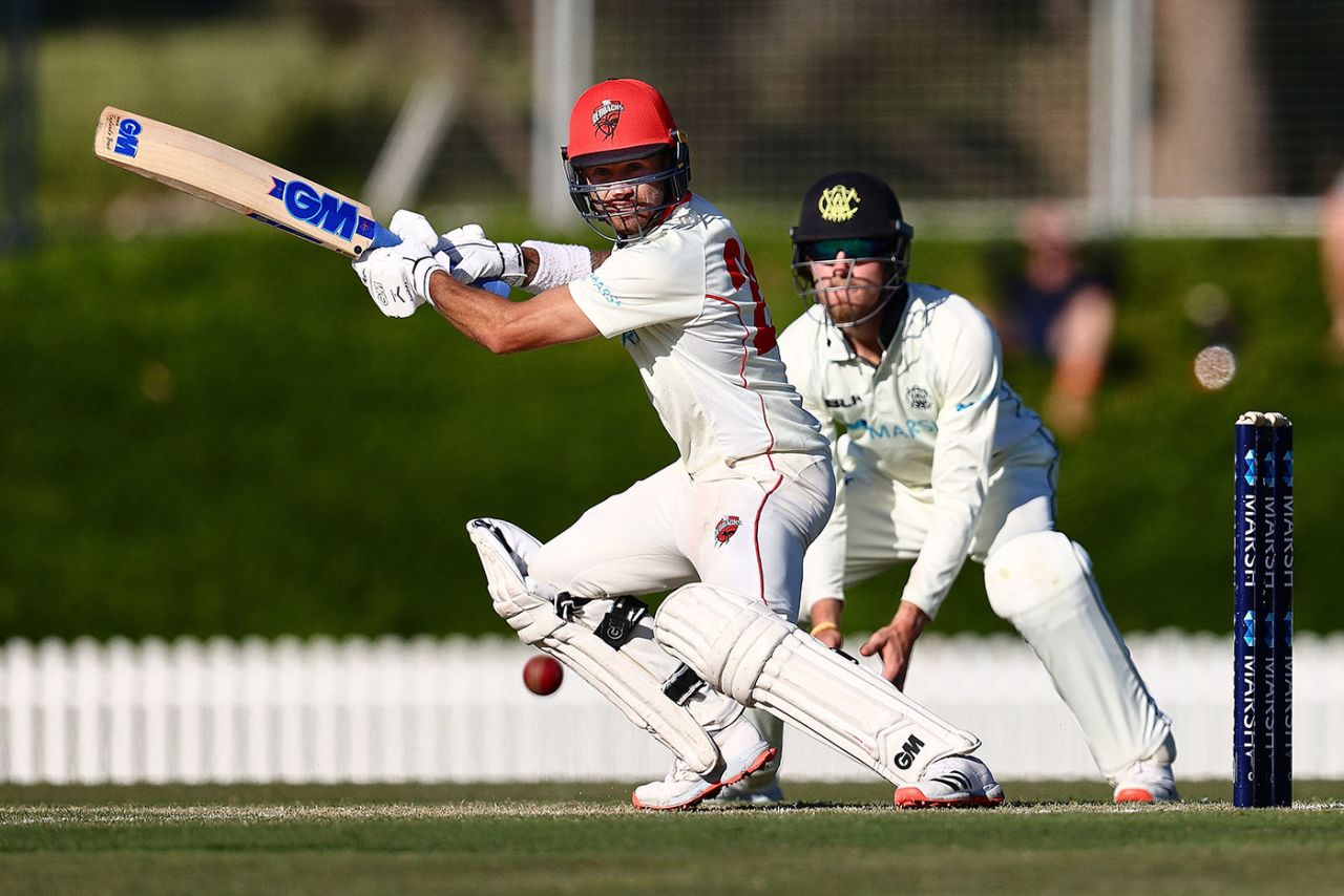 Jake Weatherald guides the ball into the off side, South Australia v Western Australia, Sheffield Shield, Karen Rolton Oval, October 11, 2020