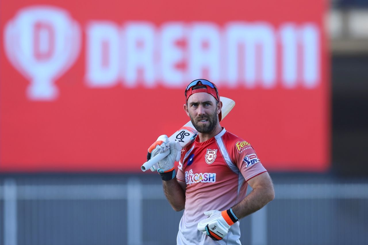 Glenn Maxwell warms up ahead of play, Royal Challengers Bangalore vs Kings XI Punjab, IPL 2020, Sharjah, October 15, 2020